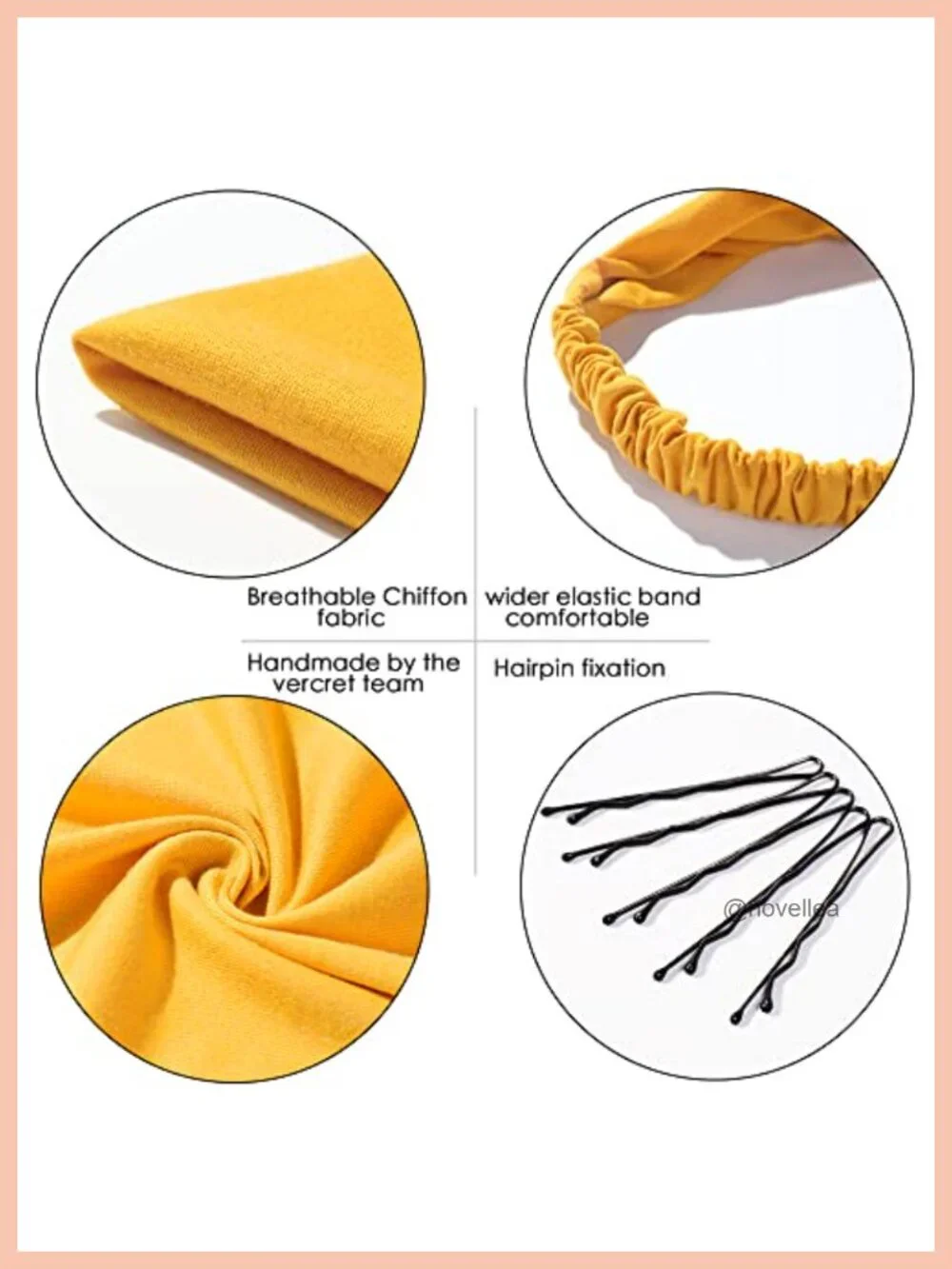 6 Pack Hair Scarf Headband for Women Elastic Bandana Non Slip Scarves with Clips